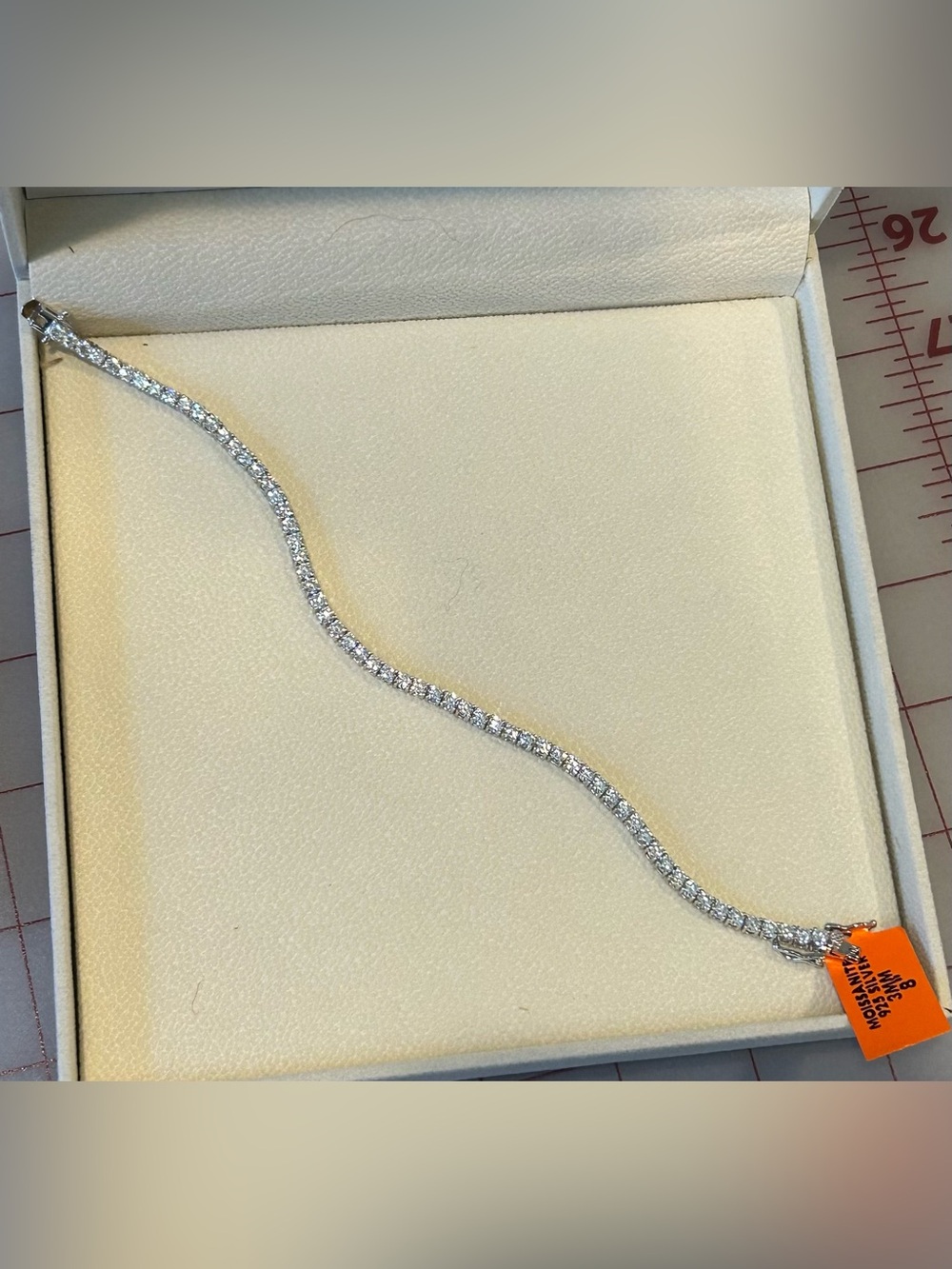 Sterling Silver Tennis Bracelet with Moissanite Stones - Women's Jewelry
